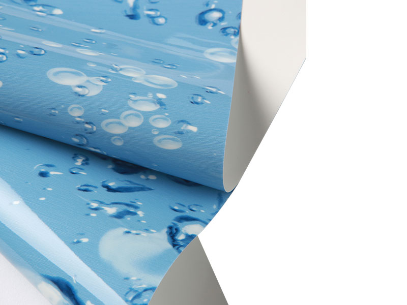 Wit op de achterkant, blauwe PVC-plafondfilm-18